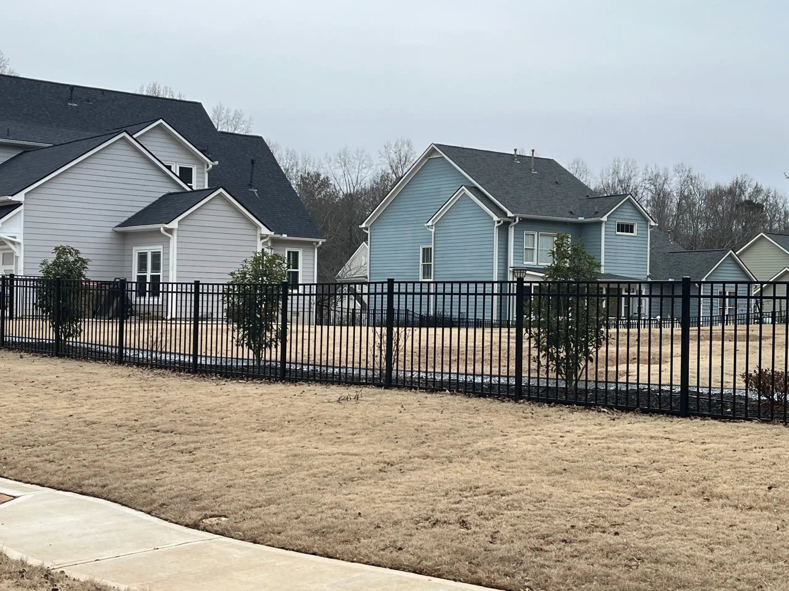 Aluminum fencing installed on a residential property in Metro Atlanta to increase home value and curb appeal