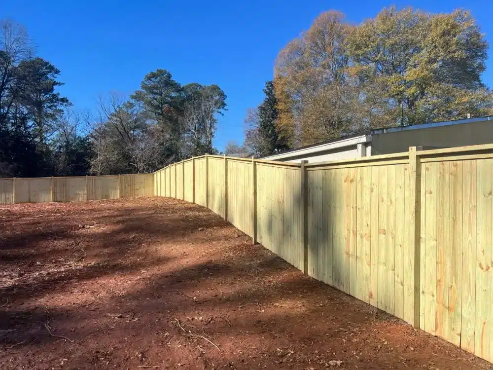 wood privacy fence for a backyard 
