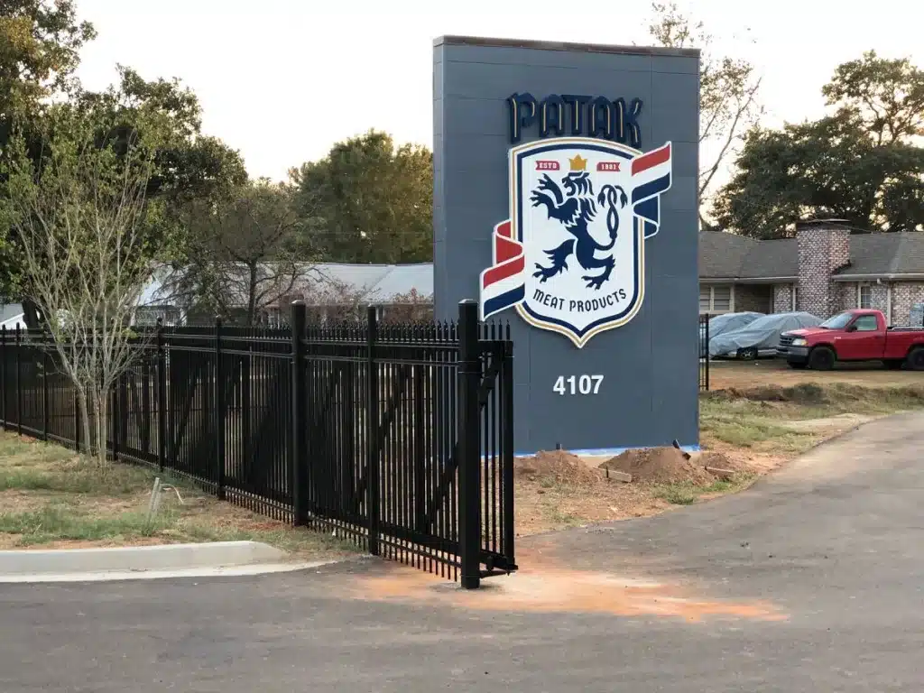 Commercial ornamental steel gate installation